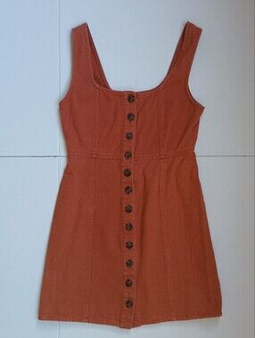 Chloe & Katie Rust Button-Down Tank Mini Dress Size S